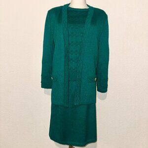 Vintage Teal Skirt Suit Set